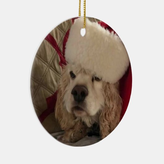 "COCKER LOVE AT CHRISTMAS" CERAMIC ORNAMENT (Rechts)