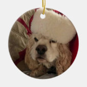 "COCKER LOVE AT CHRISTMAS" CERAMIC ORNAMENT (Voorkant)