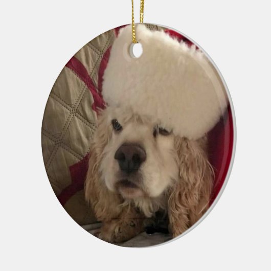 "COCKER LOVE AT CHRISTMAS" CERAMIC ORNAMENT (Links)