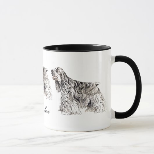 Cocker Mam, Amerikaanse Cocker Spaniel Ceramic Mok (Rechts)