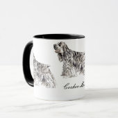 Cocker Mam, Amerikaanse Cocker Spaniel Ceramic Mok (Voorkant links)