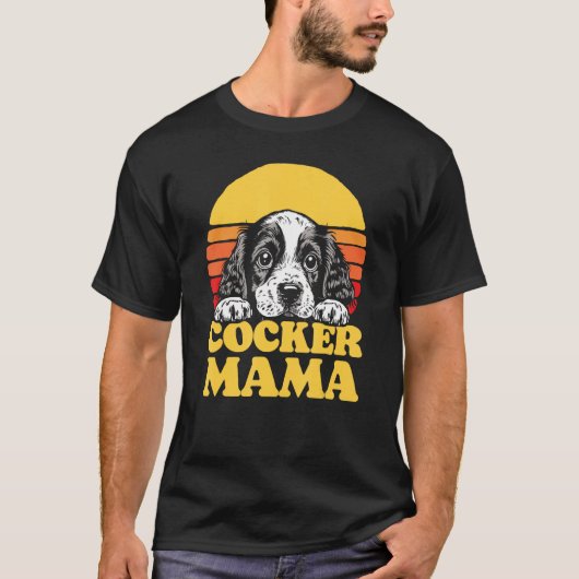 Cocker Mama Cute English Cocker Spaniel Puppy Mom  T-shirt (Voorkant)