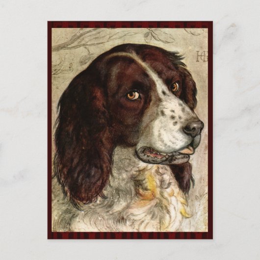 Cocker Spanial Dog Print Briefkaart (Voorkant)