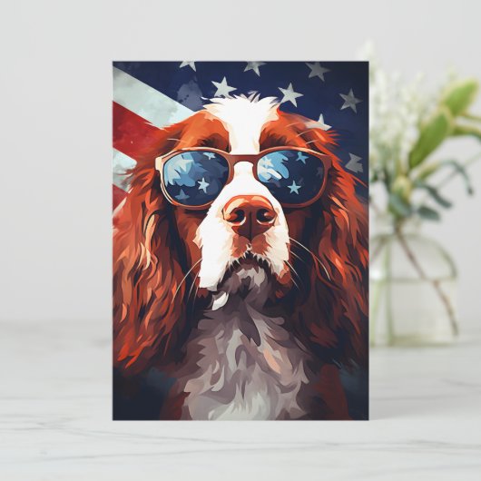 Cocker Spaniel 4 juli Onafhankelijkheidsdag Feestdagenkaart (Staand voorkant)