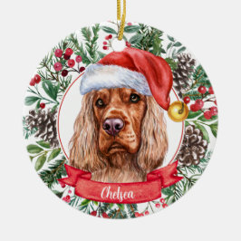 Cocker Spaniel Aangepast kerstkerstkerstfeest Keramisch Ornament
