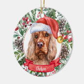 Cocker Spaniel Aangepast kerstkerstkerstfeest Keramisch Ornament (Links)