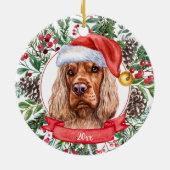Cocker Spaniel Aangepast kerstkerstkerstfeest Keramisch Ornament (Achterkant)