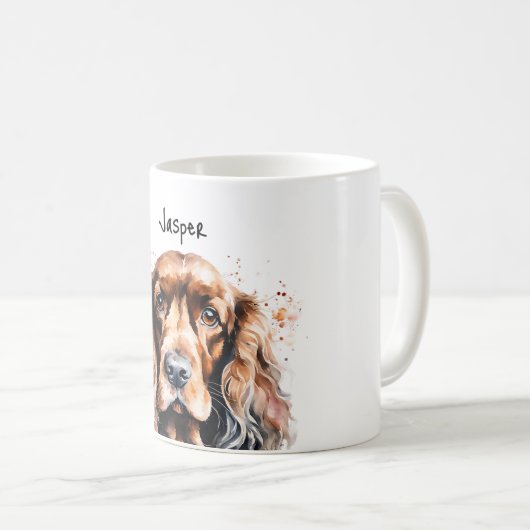 Cocker Spaniel Aangepaste naam Koffiemok (Voorkant rechts)