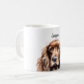 Cocker Spaniel Aangepaste naam Koffiemok (Voorkant links)