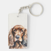 Cocker Spaniel Aangepaste naam Sleutelhanger (achterkant)