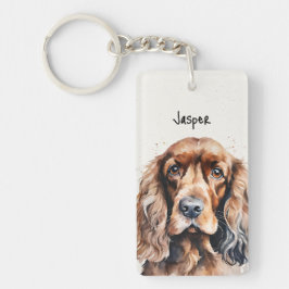 Cocker Spaniel Aangepaste naam Sleutelhanger