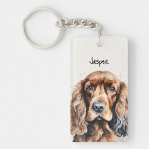 Cocker Spaniel Aangepaste naam Sleutelhanger