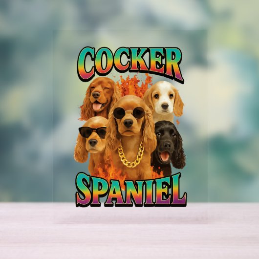 Cocker Spaniel Acryl Bord (Neutraal)