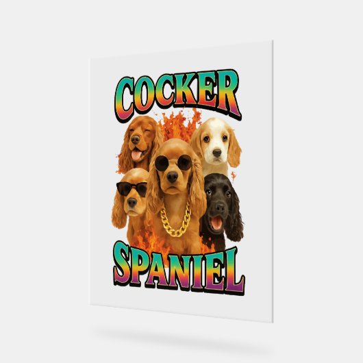 Cocker Spaniel Acryl Bord (Hoek)