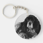 Cocker Spaniel Acryl Dubbelzijdige Sleutelhanger (Voorkant)