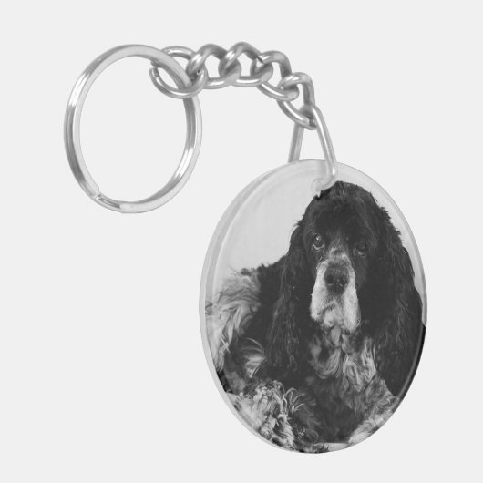 Cocker Spaniel Acryldubbelzijdige Sleutelhanger (Voorkant Links)