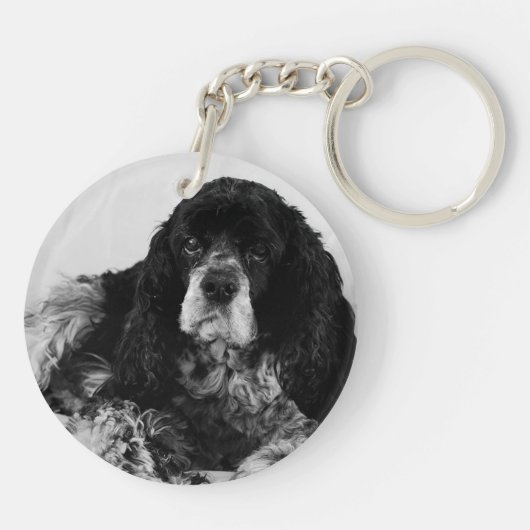 Cocker Spaniel Acryldubbelzijdige Sleutelhanger (Achterkant)
