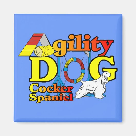 Cocker Spaniel Agility Gifts Magneet (Voorkant)