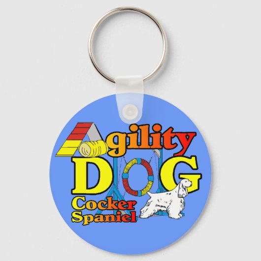 Cocker Spaniel Agility Gifts Sleutelhanger (Voorkant)