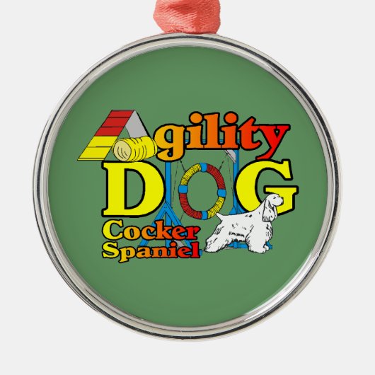 Cocker Spaniel Agility Metalen Ornament (Voorkant)