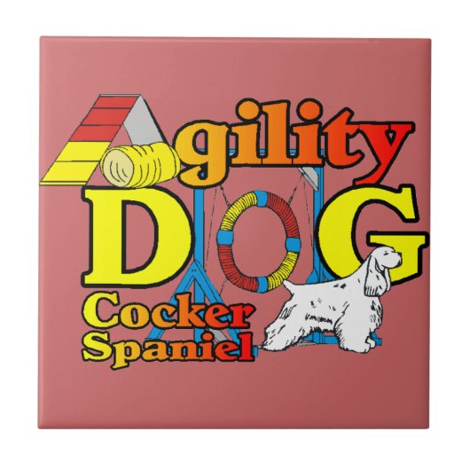 Cocker Spaniel Agility Tegeltje (Voorkant)