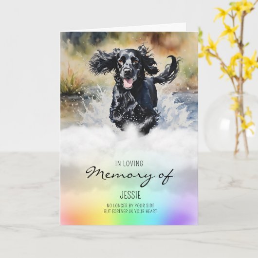 Cocker Spaniel aquarel hond verlies sympathie Kaart (Gele Bloem)