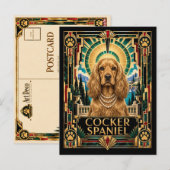 Cocker Spaniel, Art Deco-hond Briefkaart (Voorkant / Achterkant)