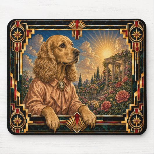 Cocker Spaniel, Art Deco Hond Muismat (Voorkant)