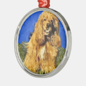 Cocker Spaniel Art Metalen Ornament (Links)