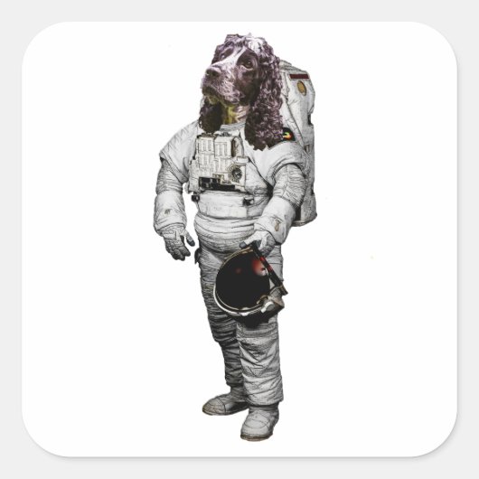 Cocker Spaniel Astronaut Sticker (Voorkant)
