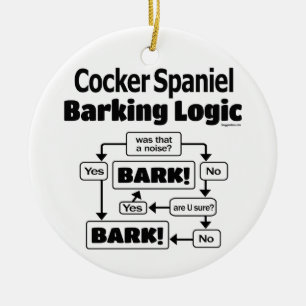 Cocker Spaniel Barking Logic Keramisch Ornament