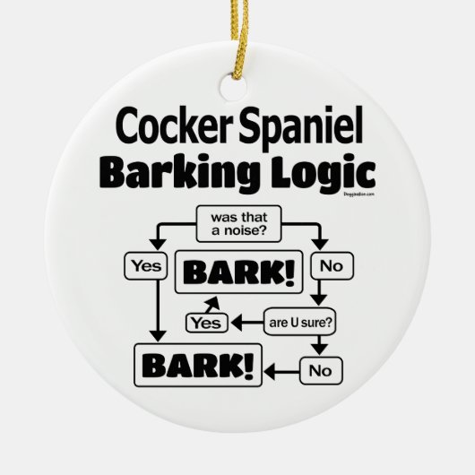 Cocker Spaniel Barking Logic Keramisch Ornament (Voorkant)