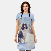 Cocker Spaniel Besneeuwd Dorp Kerst Kunst Schort (Gedragen)