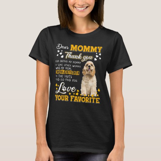 Cocker Spaniel Beste mama bedankt dat je mijn M be T-shirt (Voorkant)