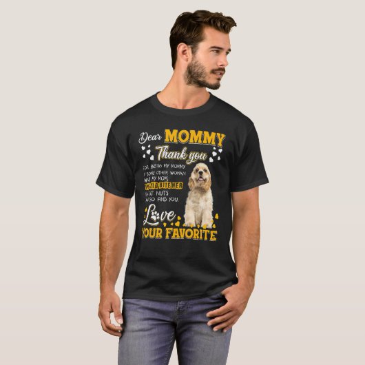 Cocker Spaniel Beste mama bedankt dat je mijn M be T-shirt (Voorkant volledig)