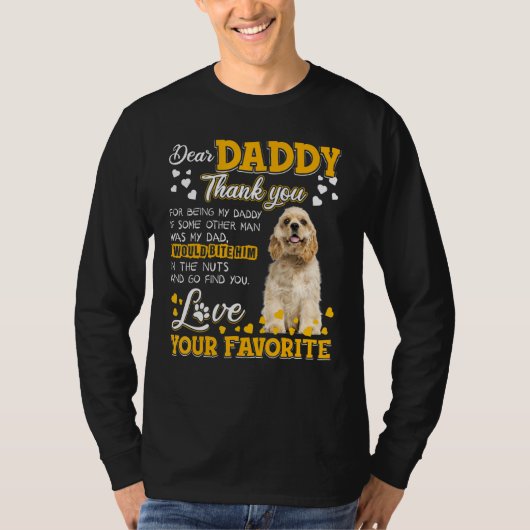 Cocker Spaniel Beste papa Bedankt dat je mijn D be T-shirt (Voorkant)