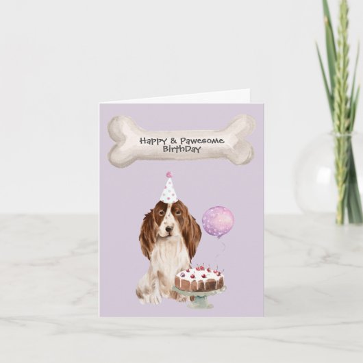 Cocker Spaniel Birthday Celebration Party Cake Hat Feestdagen Kaart (Voorkant)