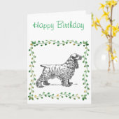 Cocker Spaniel Birthday Kaart (Gele Bloem)