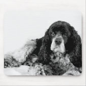 Cocker Spaniel Black en White Muismat (Voorkant)