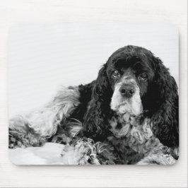 Cocker Spaniel Black en White Muismat