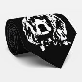 Cocker Spaniel Black & White Pop Art Dog Face Stro Stropdas (Opgerold)