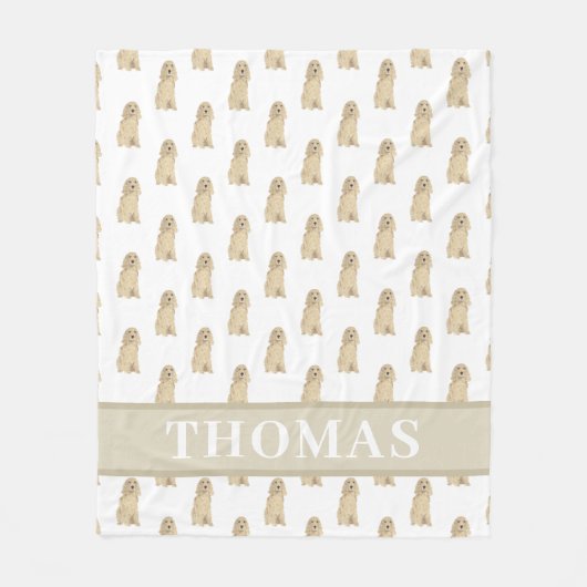 Cocker Spaniel (Blonde Tan Golden) Fleece Deken (Voorkant)