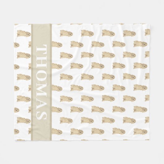 Cocker Spaniel (Blonde Tan Golden) Fleece Deken (Voorkant (Horizontaal))