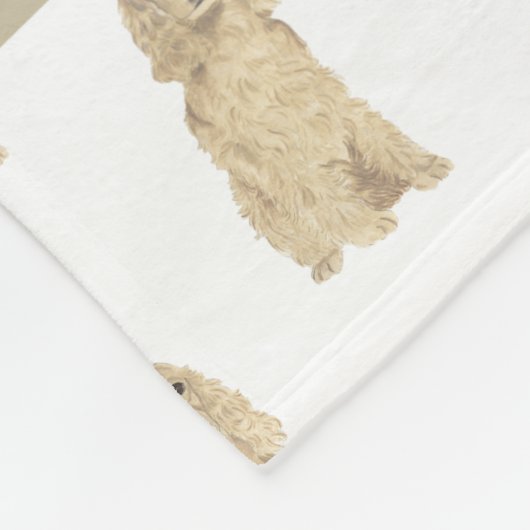 Cocker Spaniel (Blonde Tan Golden) Fleece Deken (Hoek)