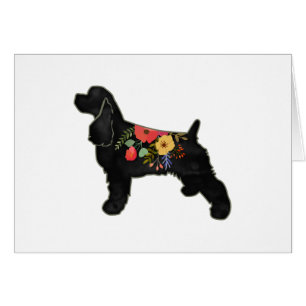 Cocker Spaniel Breed Bohemian Floral Saddle Card