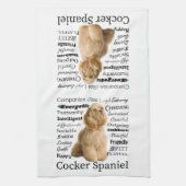 Cocker Spaniel brengt keukenhanddoek (Verticaal)