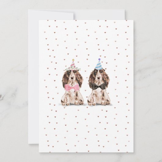 Cocker Spaniel bride groom valentijnen Weddenschap Kaart (Achterkant)