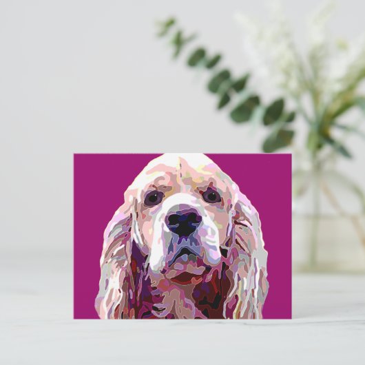 Cocker Spaniel Bright Berry Colors Briefkaart (Staand voorkant)