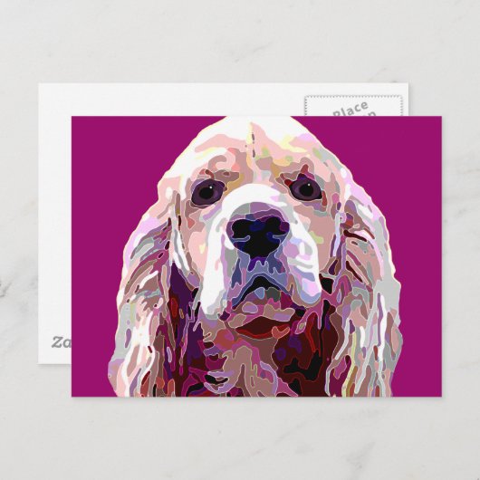 Cocker Spaniel Bright Berry Colors Briefkaart (Voorkant / Achterkant)
