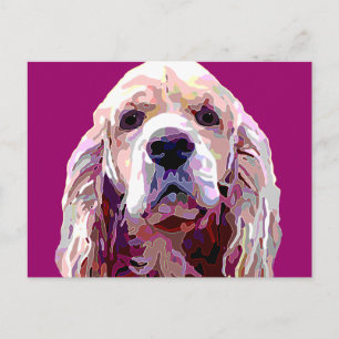Cocker Spaniel Bright Berry Colors Briefkaart